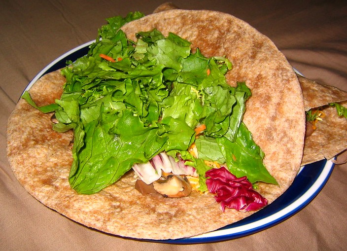 Wrap aux Champignons Portobello et Salade